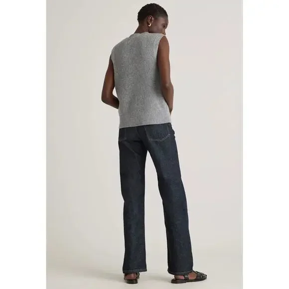 SOLD ‼️Quince Mongolian Cashmere Gray Fisherman Button Front Sweater Vest Small - Picture 4 of 10